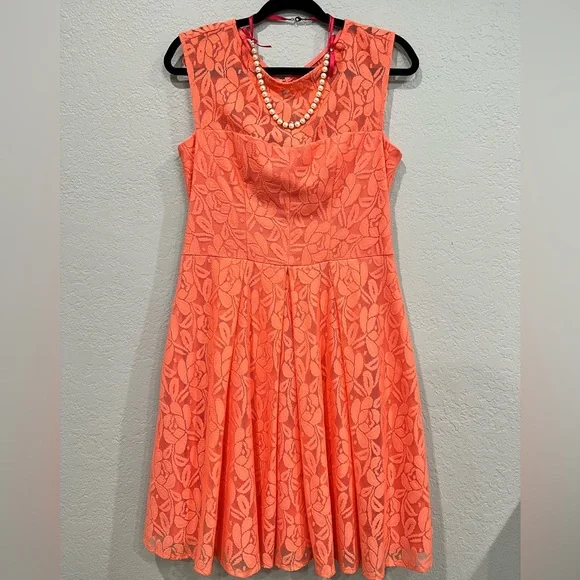 London Times | Dresses | London Times Coral Pink Lace Dress | Poshmark